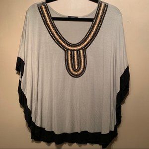 LIMONATA Beaded Wing-Armed Top Size XL